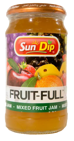 SUNDIP Assorted Jam Mixed Fruit 430g (Glass Jar)